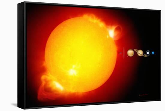 Sun And Its Planets-Detlev Van Ravenswaay-Framed Stretched Canvas