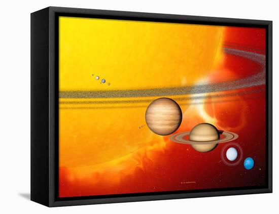 Sun And Its Planets-Detlev Van Ravenswaay-Framed Stretched Canvas