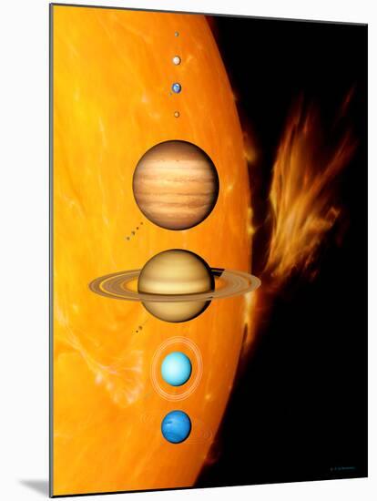 Sun And Its Planets-Detlev Van Ravenswaay-Mounted Photographic Print