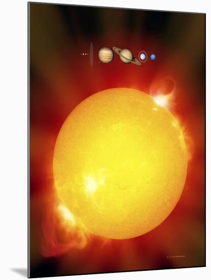 Sun And Its Planets-Detlev Van Ravenswaay-Mounted Photographic Print