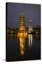 Sun and Moon Pagodas Located on Banyan Lake, Guilin, China-Terry Eggers-Stretched Canvas