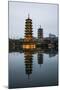 Sun and Moon Pagodas Located on Banyan Lake, Guilin, China-Terry Eggers-Mounted Photographic Print