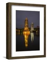 Sun and Moon Pagodas Located on Banyan Lake, Guilin, China-Terry Eggers-Framed Photographic Print