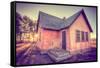 Sun and Old Mormon House, Mormon Row, Wyoming-Vincent James-Framed Stretched Canvas