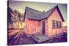 Sun and Old Mormon House, Mormon Row, Wyoming-Vincent James-Stretched Canvas