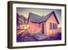 Sun and Old Mormon House, Mormon Row, Wyoming-Vincent James-Framed Photographic Print