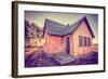 Sun and Old Mormon House, Mormon Row, Wyoming-Vincent James-Framed Photographic Print