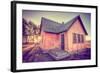 Sun and Old Mormon House, Mormon Row, Wyoming-Vincent James-Framed Photographic Print