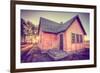 Sun and Old Mormon House, Mormon Row, Wyoming-Vincent James-Framed Photographic Print