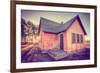 Sun and Old Mormon House, Mormon Row, Wyoming-Vincent James-Framed Photographic Print