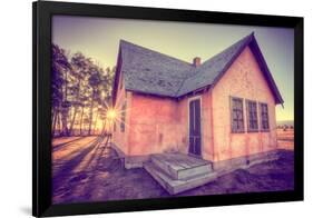 Sun and Old Mormon House, Mormon Row, Wyoming-Vincent James-Framed Photographic Print