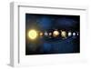 Sun and Planets of the Solar System-ChrisGorgio-Framed Photographic Print