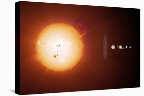 Sun And Planets, Size Comparison-Detlev Van Ravenswaay-Stretched Canvas