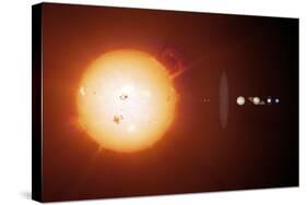 Sun And Planets, Size Comparison-Detlev Van Ravenswaay-Stretched Canvas