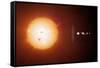 Sun And Planets, Size Comparison-Detlev Van Ravenswaay-Framed Stretched Canvas