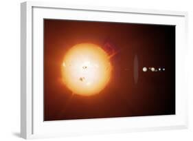 Sun And Planets, Size Comparison-Detlev Van Ravenswaay-Framed Premium Photographic Print