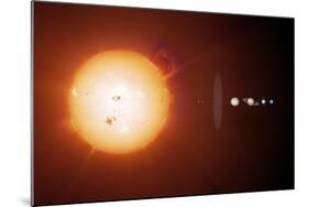 Sun And Planets, Size Comparison-Detlev Van Ravenswaay-Mounted Premium Photographic Print