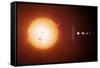 Sun And Planets, Size Comparison-Detlev Van Ravenswaay-Framed Stretched Canvas
