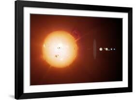 Sun And Planets, Size Comparison-Detlev Van Ravenswaay-Framed Photographic Print