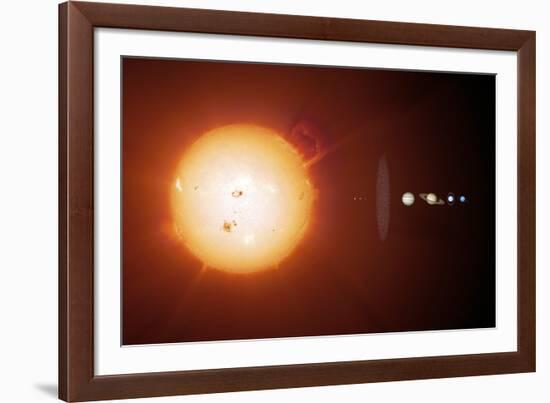 Sun And Planets, Size Comparison-Detlev Van Ravenswaay-Framed Photographic Print