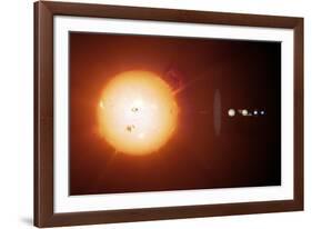 Sun And Planets, Size Comparison-Detlev Van Ravenswaay-Framed Photographic Print