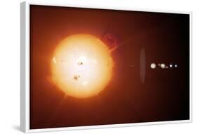 Sun And Planets, Size Comparison-Detlev Van Ravenswaay-Framed Photographic Print