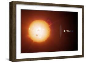 Sun And Planets, Size Comparison-Detlev Van Ravenswaay-Framed Photographic Print