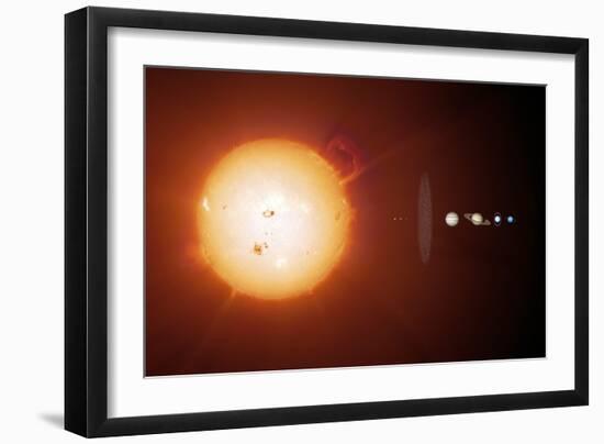 Sun And Planets, Size Comparison-Detlev Van Ravenswaay-Framed Photographic Print