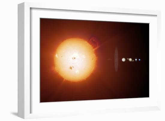 Sun And Planets, Size Comparison-Detlev Van Ravenswaay-Framed Photographic Print