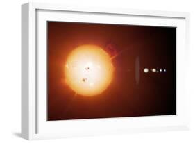 Sun And Planets, Size Comparison-Detlev Van Ravenswaay-Framed Photographic Print