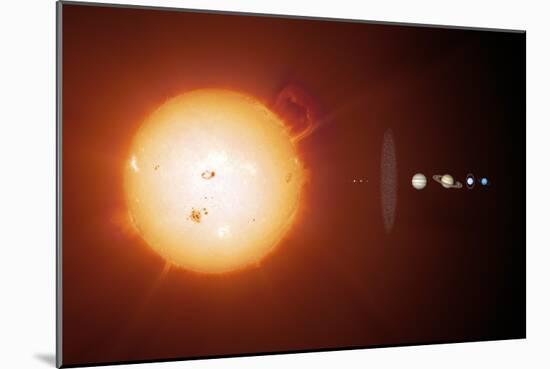 Sun And Planets, Size Comparison-Detlev Van Ravenswaay-Mounted Photographic Print