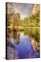 Sun and Reflection at Mirror Lake, Yosemite-Vincent James-Stretched Canvas