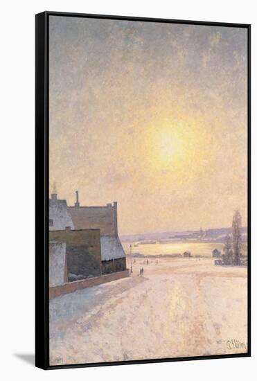 Sun and Snow, Scene from Stockholm-Per Ekstrom-Framed Stretched Canvas