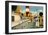 Sun and Sports Deck of Ocean Liner-null-Framed Art Print