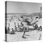 Sun Bathers at Hermosa Beach-null-Stretched Canvas