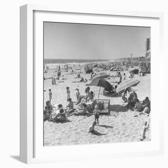 Sun Bathers at Hermosa Beach-null-Framed Photographic Print