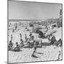 Sun Bathers at Hermosa Beach-null-Mounted Photographic Print