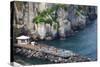 Sun Bathing Dock Along the Sorrento Water Front, Italy-Terry Eggers-Stretched Canvas