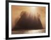 Sun Beams Breaking through Fog over Sea Stack-James Randklev-Framed Premium Photographic Print
