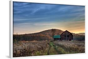 Sun Begins to Rise over a Rustic Old Barn.-Michael G Mill-Framed Photographic Print