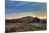 Sun Begins to Rise over a Rustic Old Barn.-Michael G Mill-Mounted Photographic Print