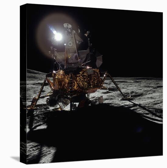 Sun behind a Lunar Lander-null-Stretched Canvas