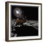 Sun behind a Lunar Lander-null-Framed Photographic Print