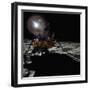 Sun behind a Lunar Lander-null-Framed Photographic Print