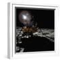 Sun behind a Lunar Lander-null-Framed Photographic Print