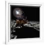 Sun behind a Lunar Lander-null-Framed Photographic Print