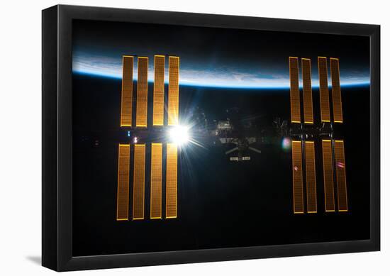 Sun Behind International Space Station 2011 Photo Poster-null-Framed Poster