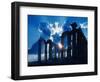 Sun Behind Temple of Poseidon-Larry Lee-Framed Premium Photographic Print