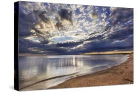 Sun Breaks Cloudy Morning, Superior Point, Lake Superior, Wisconsin, USA-Chuck Haney-Stretched Canvas