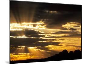 Sun Bursts Behind The Olgas, Uluru Kata Tjuta National Park, Australia-Merrill Images-Mounted Premium Photographic Print